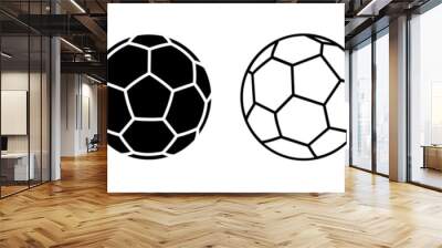 Soccer ball set icons, football signs, line soccer sport ball – vector Wall mural