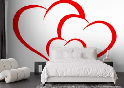 three beautiful hearts - stock vector Wall mural