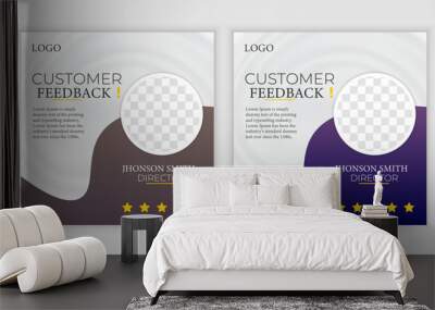 Client testimonials or customer feedback social media post web banner design	
 Wall mural