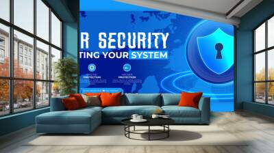 	
Cyber security modern Facebook cover book cover or Cyber icon template
 Wall mural