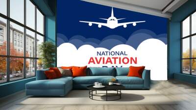 National Aviation Day. Celebrated in United States in August 19. Concept design for poster, greeting card, banner,background.  Wall mural