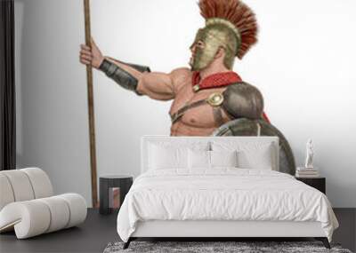 ancient warrior is kneeled Wall mural