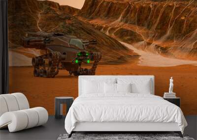 apocalyptic battle tank in an alien planet Wall mural