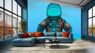 astronaut exploring mars saying look at me Wall mural