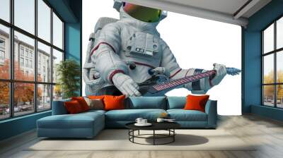 astronaut playing guitar close uo style Wall mural