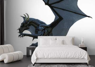 black dragon in a white background Wall mural