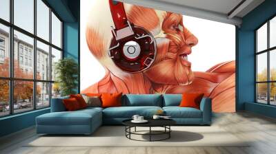 dj muscle man side face view Wall mural