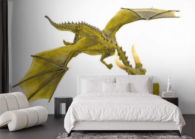 green dragon cartoon in a white background Wall mural