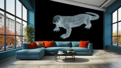 komodo dragon in cool view on white background Wall mural