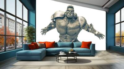 orc is mad in a white background Wall mural