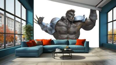 orc the lord of war in a white background close up Wall mural