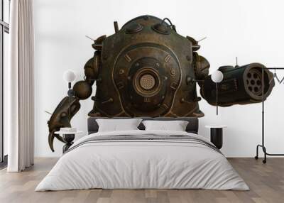 robot ball in a white background Wall mural