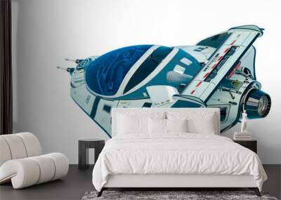 small space ship in a white background Wall mural