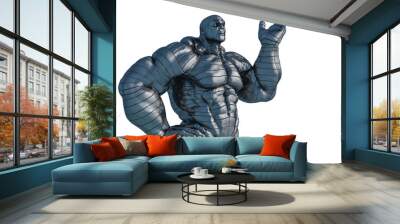 steel man, the muscle man in a white background Wall mural