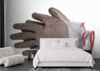 Work gloves isolated on a white Wall mural