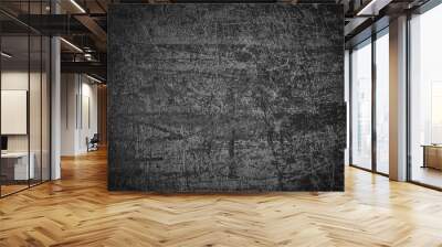 Black wall of concrete, dark background of cement surface Wall mural