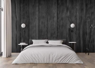 dark wood background, black texture pattern natural wooden planks Wall mural