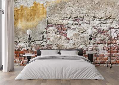 Destroyed Concrete and Brick wall Wall mural