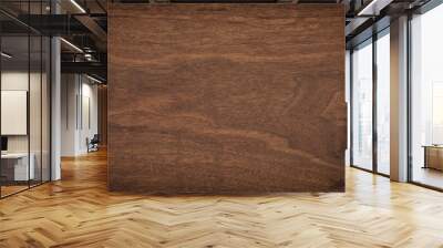 ligneous background, dark brown table surface. rustic wood texture. Wall mural