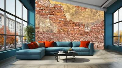 old weathered brick wall fragment Wall mural