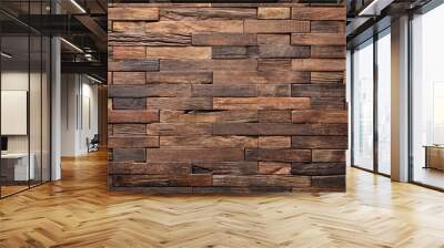 wall panel from vintage boards background, wood texture Wall mural