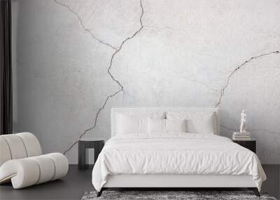 white wall, the surface cracked plaster, concrete texture Wall mural