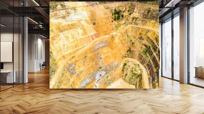 Aerial view of an old mine. Waihi, New Zealand. Wall mural