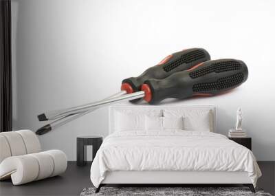 Black screwdriver isolated Wall mural