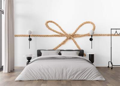 Bow knot on a string isolated Wall mural