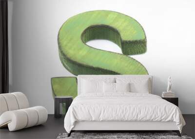 Single sawn wooden letter isolated Wall mural