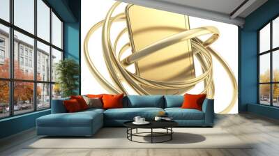 Smart phone concept surrounded with rings isolated Wall mural