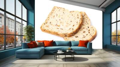 Two slices of white bread isolated Wall mural