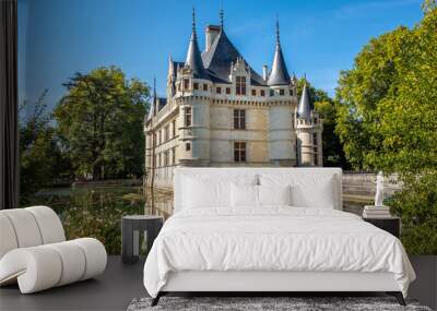 View on beautiful Chateau d’Azay-le-Rideau at sunny day, Loire valley, France Wall mural