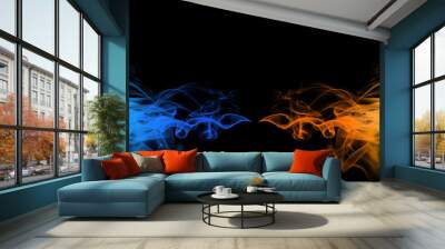 Red and blue smoke Wall mural