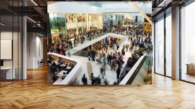 crowd in the mall Wall mural