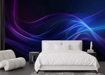 A long, curvy line of blue and purple colors Wall mural