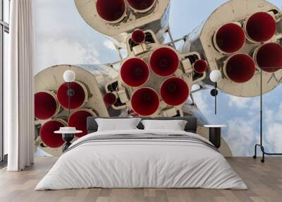 Bottom view of space rocket nozzles Wall mural