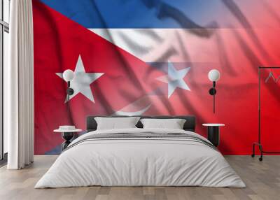 Cuba and Turkey national flag transborder contract TUR CUB Wall mural