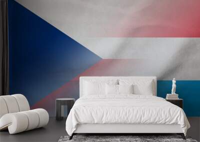 Czech Republic and Luxembourg state flag transborder contract LUX CZE Wall mural