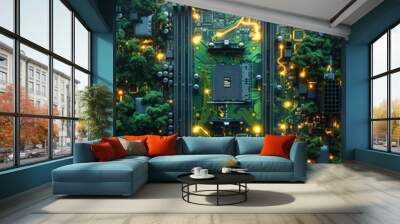 electronic circuit board Wall mural