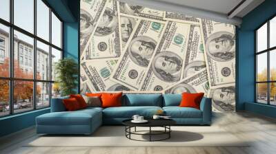 Hundred dollar bills background cover horizontal Wall mural