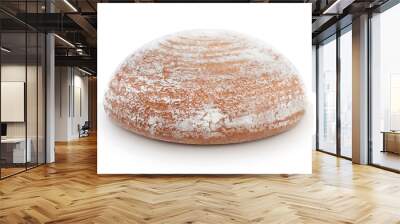 Fresh wheat bread isolated on white. Wall mural