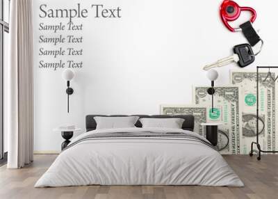 background with american One  Dollar Wall mural