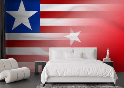 Liberia and Turkey state flag transborder negotiation TUR LBR Wall mural