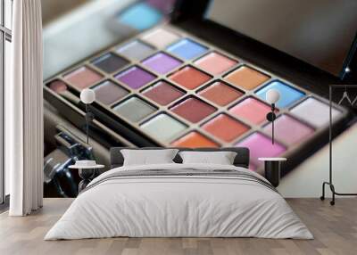 Makeup palette with colorful eyeshadows Wall mural