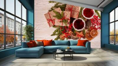 Christmas and New Year background Wall mural