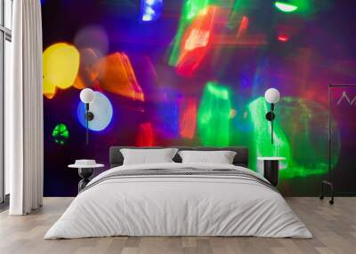 Multicolor bright festive lights abstract Wall mural