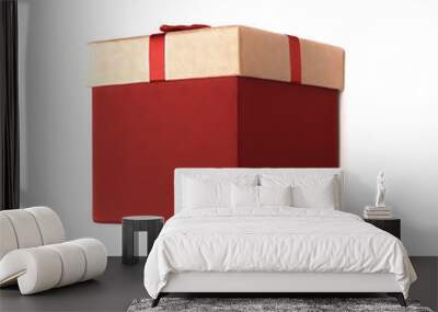 Present gift box isolated on white background. Wall mural