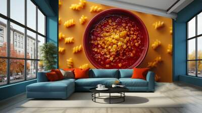 red bowl of red tomato soup  Wall mural