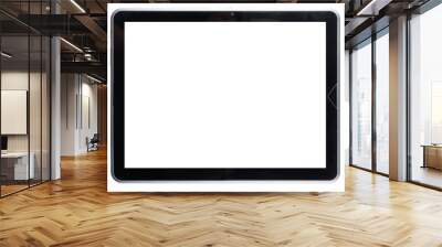 Black tablet white background without screen Wall mural